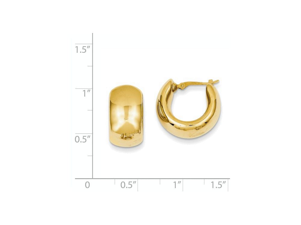 FJC Finejewelers 14k Yellow Gold Wide Puffed Hoop Earrings