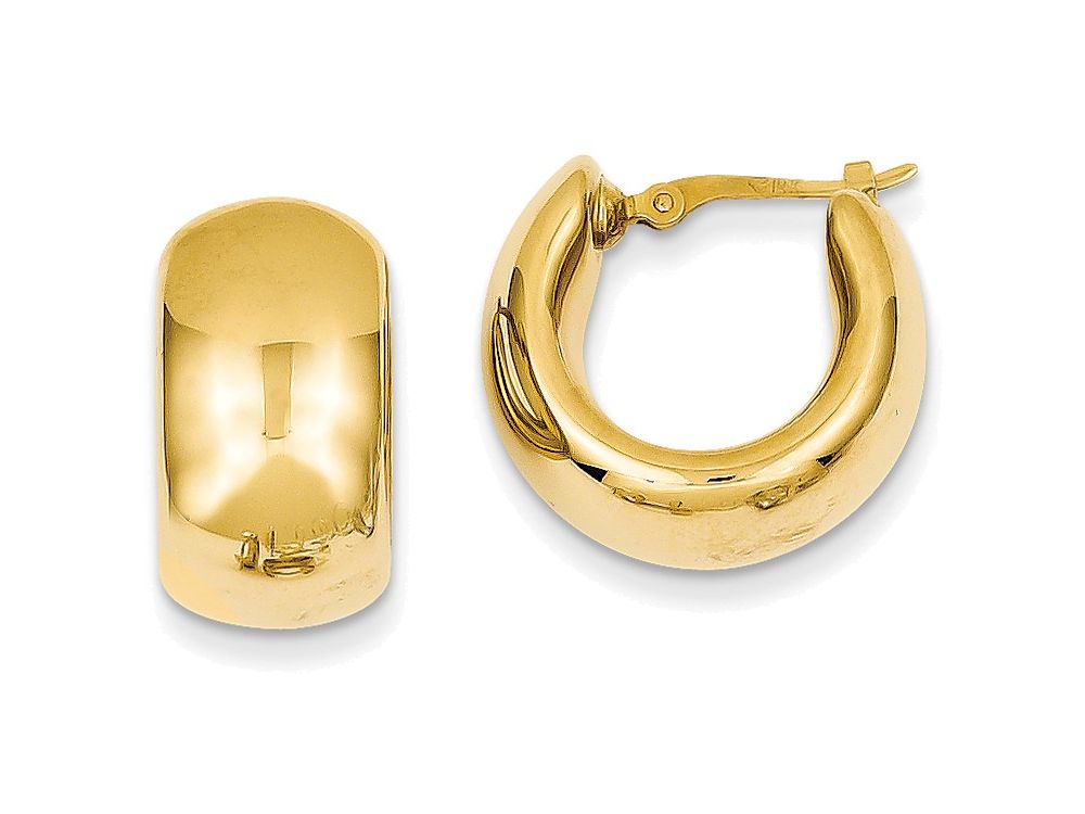 FJC Finejewelers 14k Yellow Gold Wide Puffed Hoop Earrings