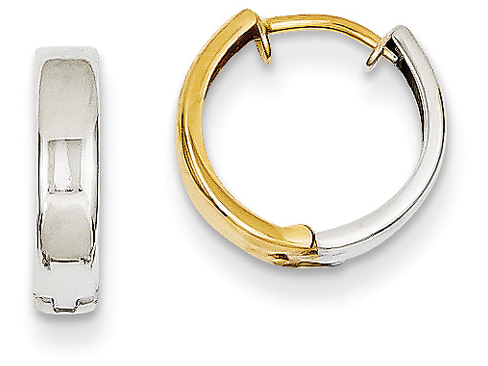 FJC Finejewelers 14 kt Two Tone Gold Hinged Hoop Earrings