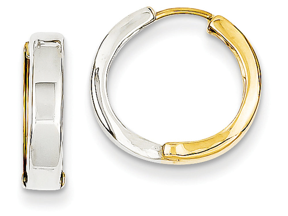 FJC Finejewelers 14 kt Two Tone Gold Hinged Hoop Earrings