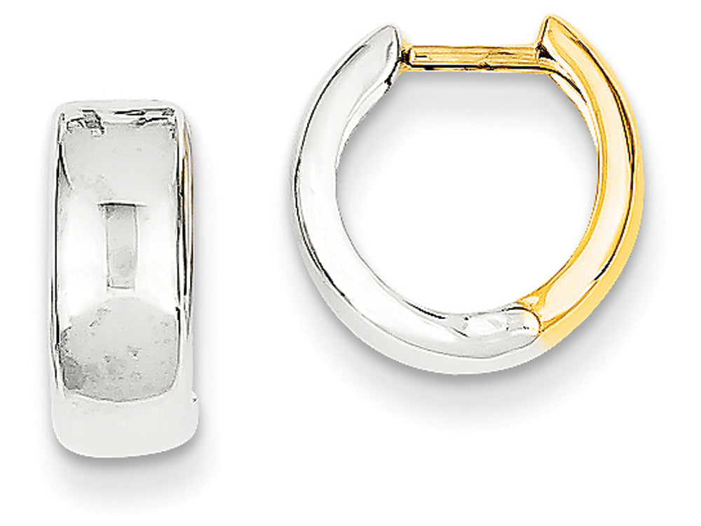 FJC Finejewelers 14 kt Two Tone Gold Hinged Hoop Earrings