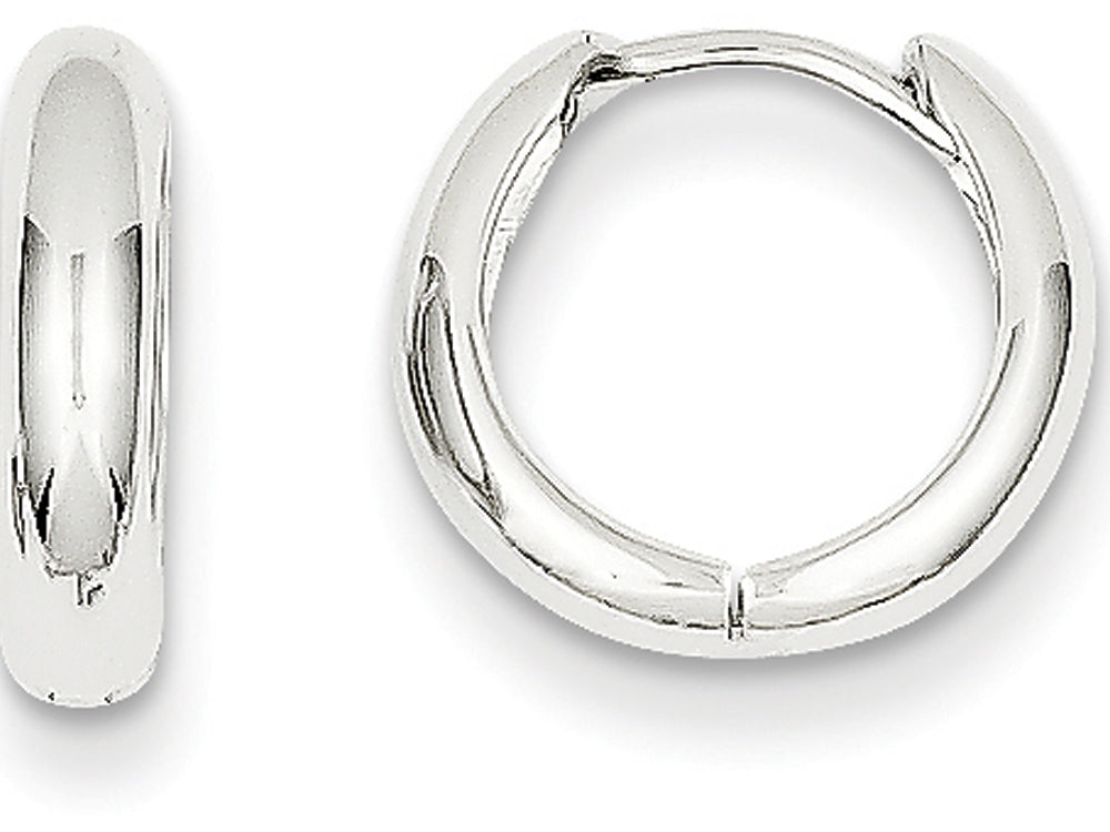 FJC Finejewelers 14k White Gold Hinged Hoop Earrings