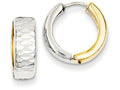 FJC Finejewelers 14 kt Two Tone Gold Textured Hoop Earrings