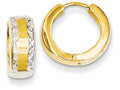 FJC Finejewelers 14 kt Two Tone Gold and Rhodium Hinged Hoop Earrings
