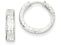 FJC Finejewelers 14k White Gold Bright-cut Hinged Hoop Earrings