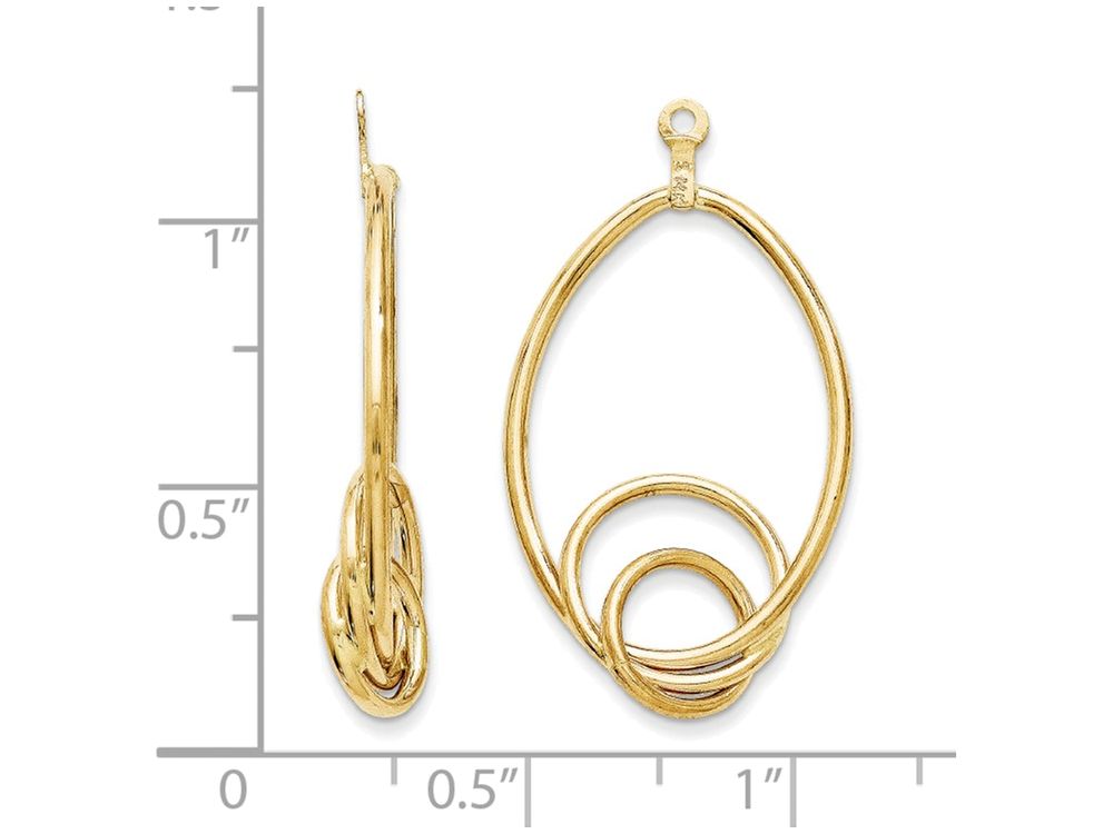 FJC Finejewelers 14k Yellow Gold Polished Fancy Teardrop Earring Jackets