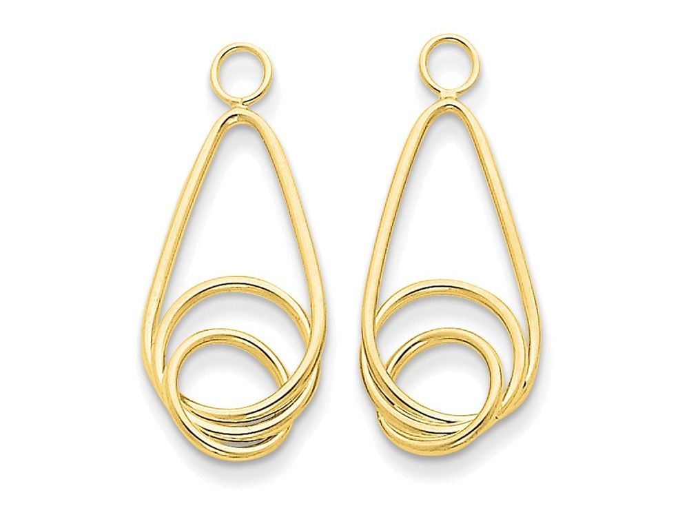 FJC Finejewelers 14k Yellow Gold Polished Fancy Teardrop Earring Jackets