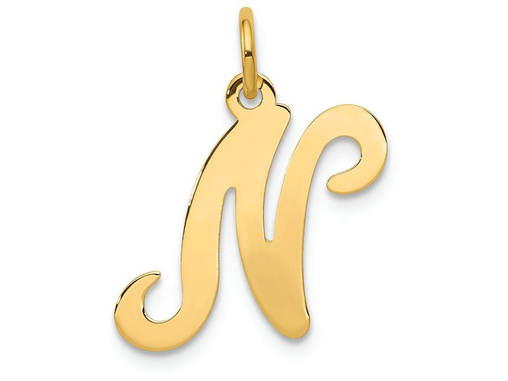 FJC Finejewelers 14k Yellow Gold Die Struck Initial N Charm