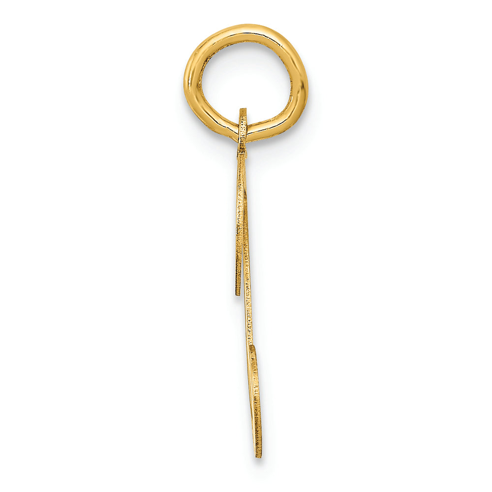 FJC Finejewelers 14k Yellow Gold Die Struck Initial T Charm
