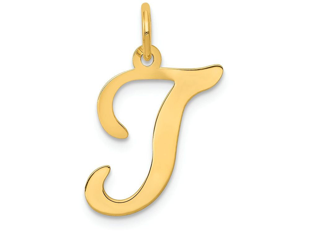 FJC Finejewelers 14k Yellow Gold Die Struck Initial T Charm