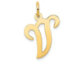 FJC Finejewelers 14k Yellow Gold Die Struck Initial V Charm