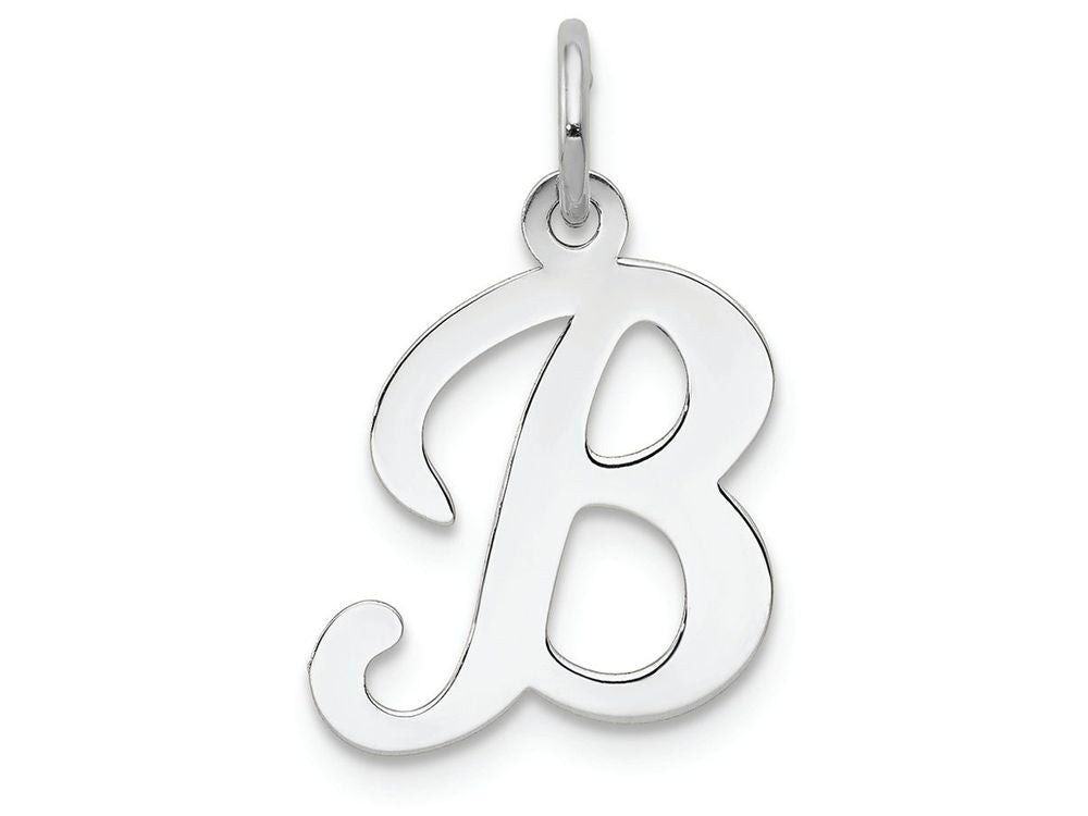 FJC Finejewelers 14 kt White Gold Die Struck Initial B Charm
