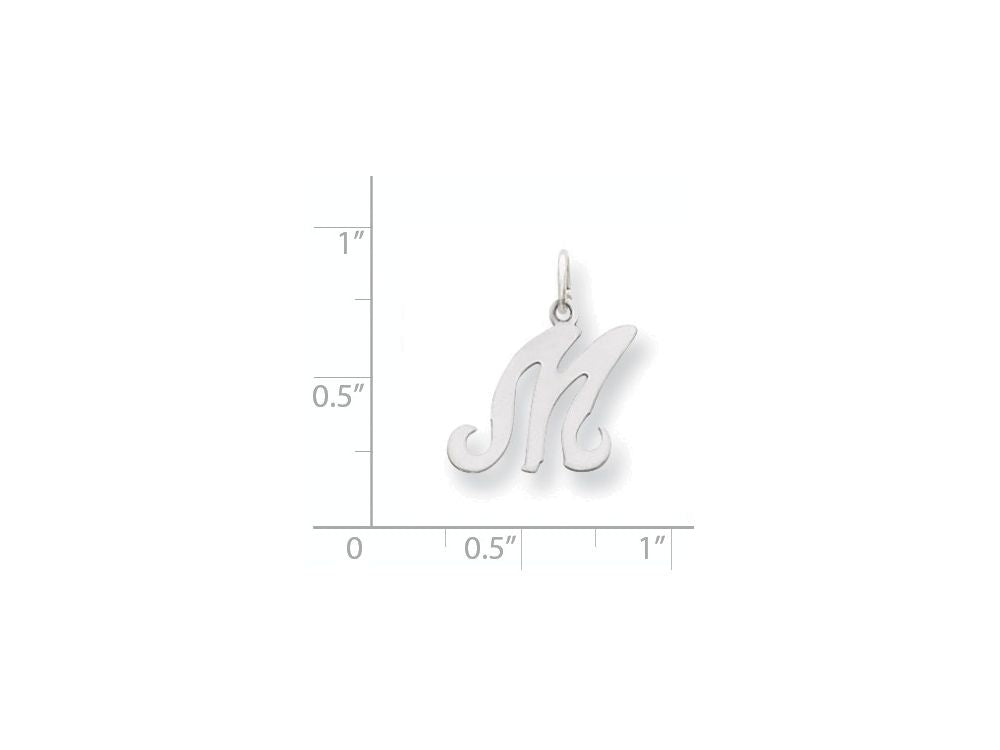 FJC Finejewelers 14 kt White Gold Die Struck Initial M Charm