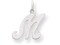 FJC Finejewelers 14 kt White Gold Die Struck Initial M Charm