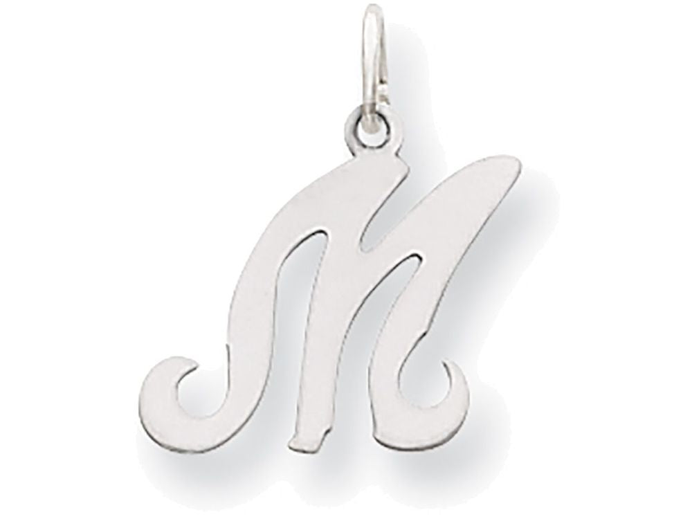 FJC Finejewelers 14 kt White Gold Die Struck Initial M Charm