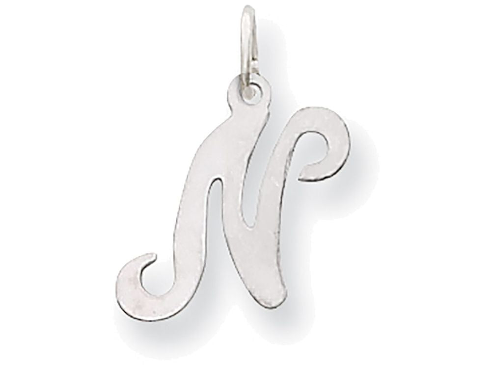 FJC Finejewelers 14 kt White Gold Die Struck Initial N Charm
