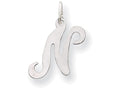 FJC Finejewelers 14 kt White Gold Die Struck Initial N Charm