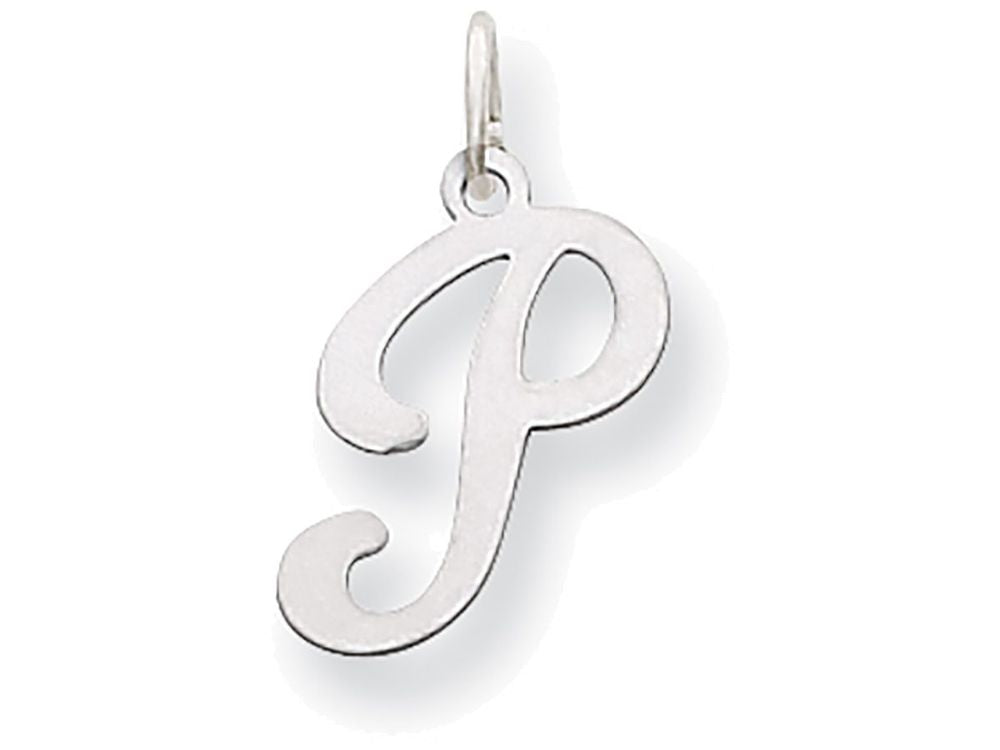 FJC Finejewelers 14 kt White Gold Die Struck Initial P Charm