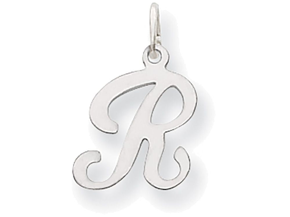 FJC Finejewelers 14 kt White Gold Die Struck Initial R Charm