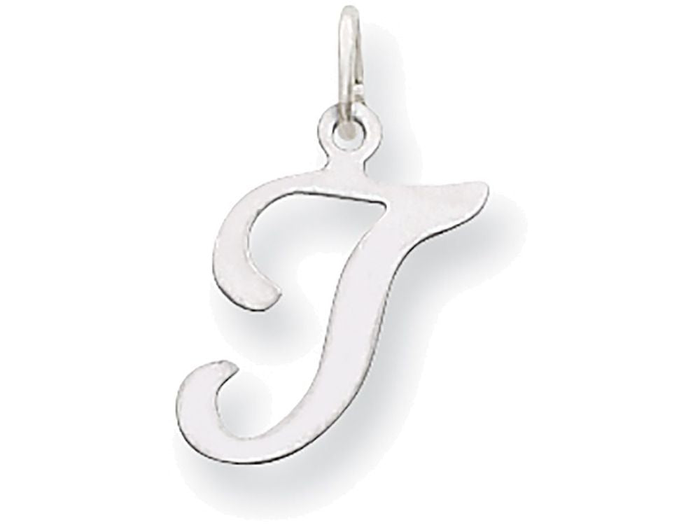 FJC Finejewelers 14 kt White Gold Die Struck Initial T Charm