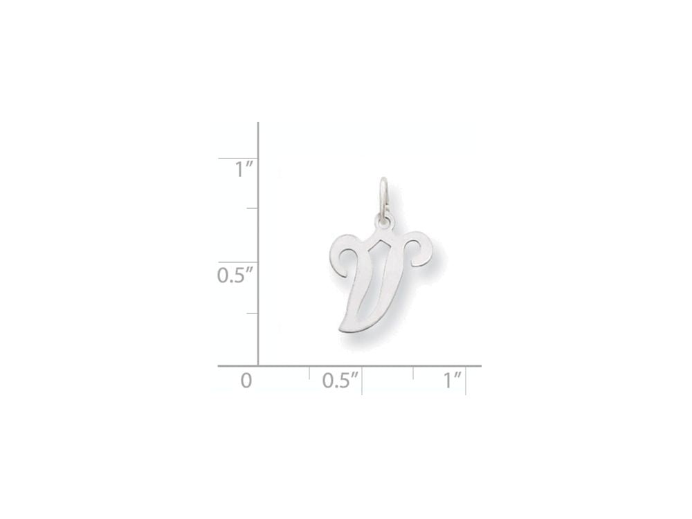 FJC Finejewelers 14 kt White Gold Die Struck Initial V Charm
