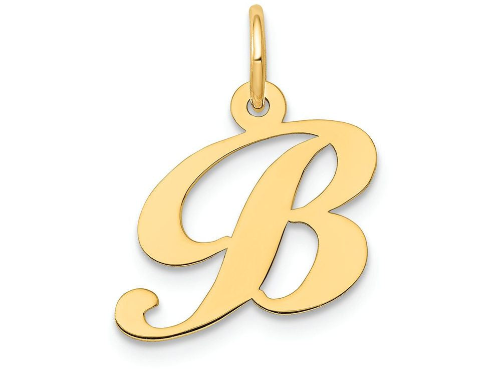 FJC Finejewelers 14k Yellow Gold Small Fancy Script Initial B Charm