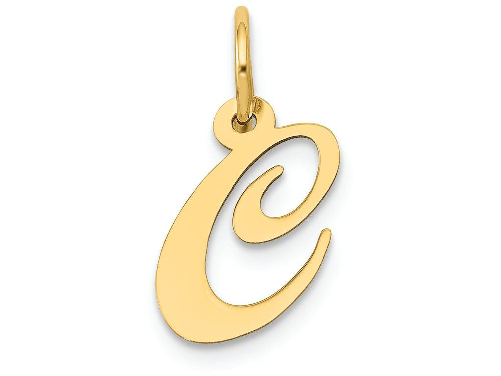 FJC Finejewelers 14k Yellow Gold Small Fancy Script Initial C Charm