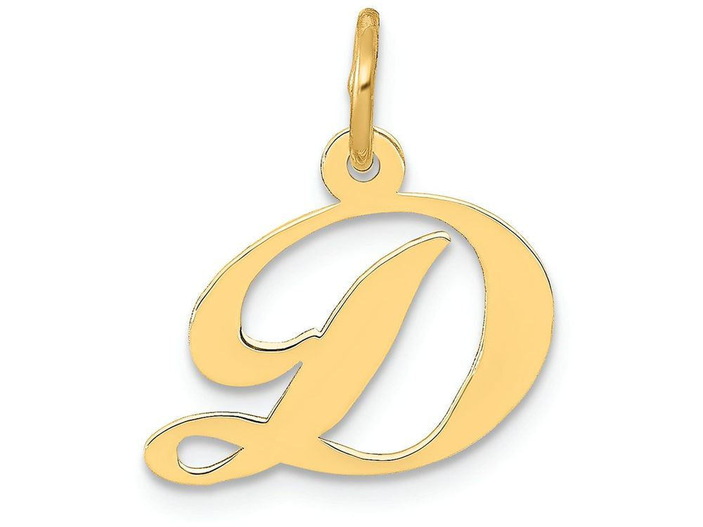 FJC Finejewelers 14k Yellow Gold Small Fancy Script Initial D Charm