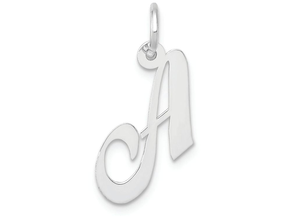 FJC Finejewelers 14k White Gold Small Fancy Script Initial A Charm