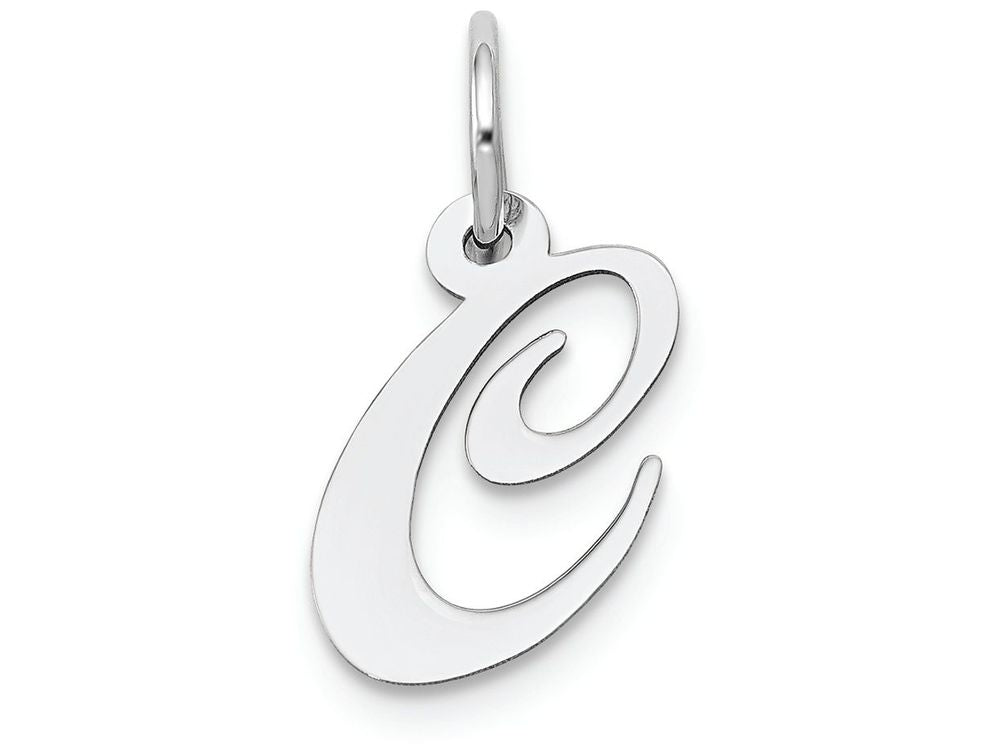 FJC Finejewelers 14k White Gold Small Fancy Script Initial C Charm