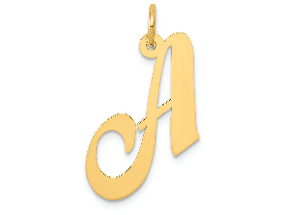 FJC Finejewelers 14k Yellow Gold Medium Fancy Script Initial A Charm