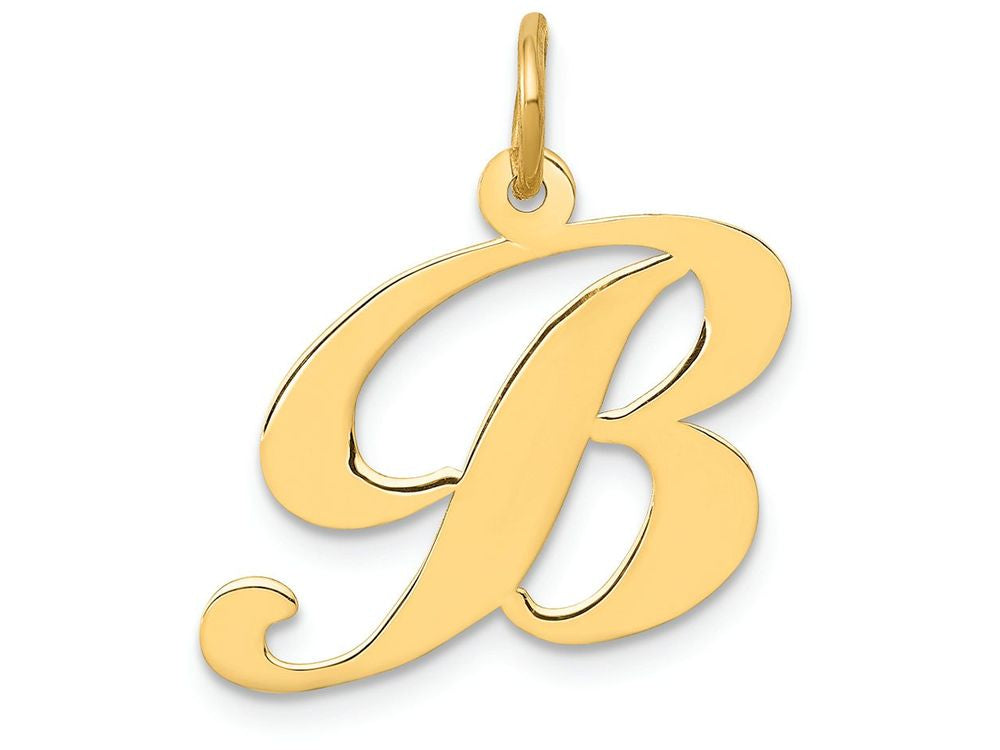 FJC Finejewelers 14k Yellow Gold Medium Fancy Script Initial B Charm