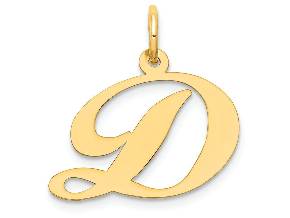 FJC Finejewelers 14k Yellow Gold Medium Fancy Script Initial D Charm