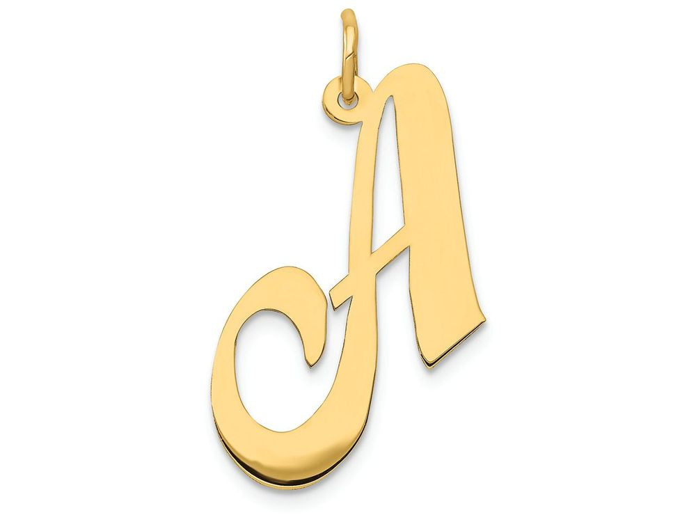 FJC Finejewelers 14k Yellow Gold Large Fancy Script Initial A Charm