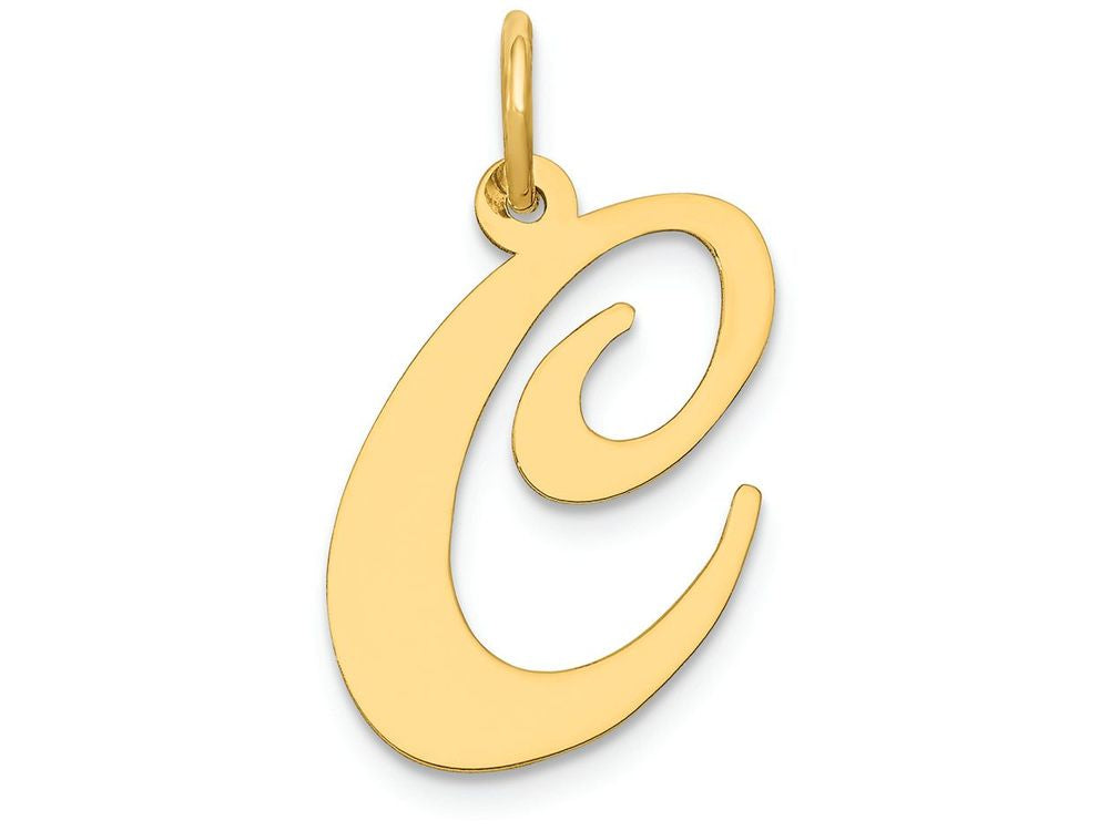 FJC Finejewelers 14k Yellow Gold Large Fancy Script Initial C Charm