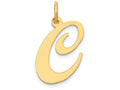 FJC Finejewelers 14k Yellow Gold Large Fancy Script Initial C Charm