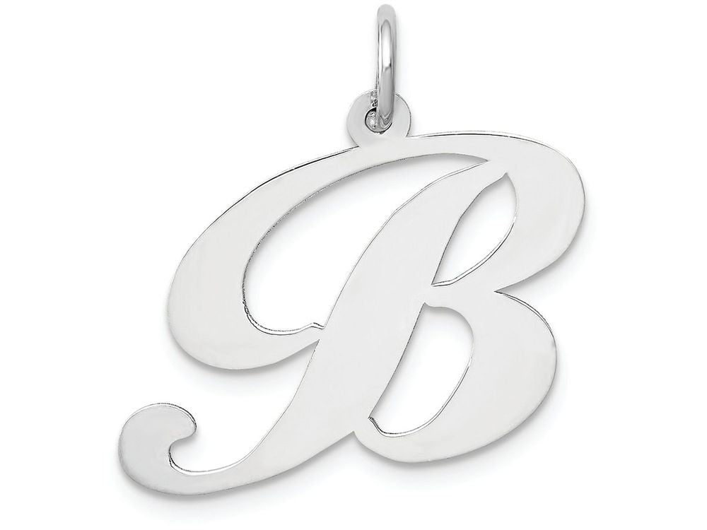 FJC Finejewelers 14k White Gold Large Fancy Script Initial B Charm