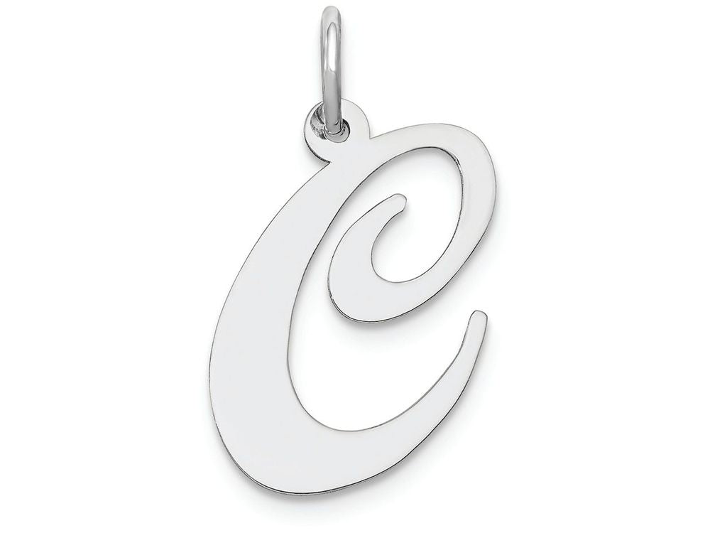 FJC Finejewelers 14k White Gold Large Fancy Script Initial C Charm