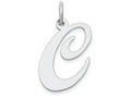 FJC Finejewelers 14k White Gold Large Fancy Script Initial C Charm