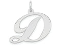 FJC Finejewelers 14k White Gold Large Fancy Script Initial D Charm