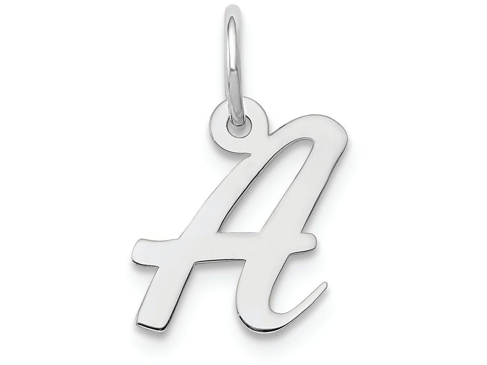 FJC Finejewelers 14k White Gold Small Script Initial A Charm