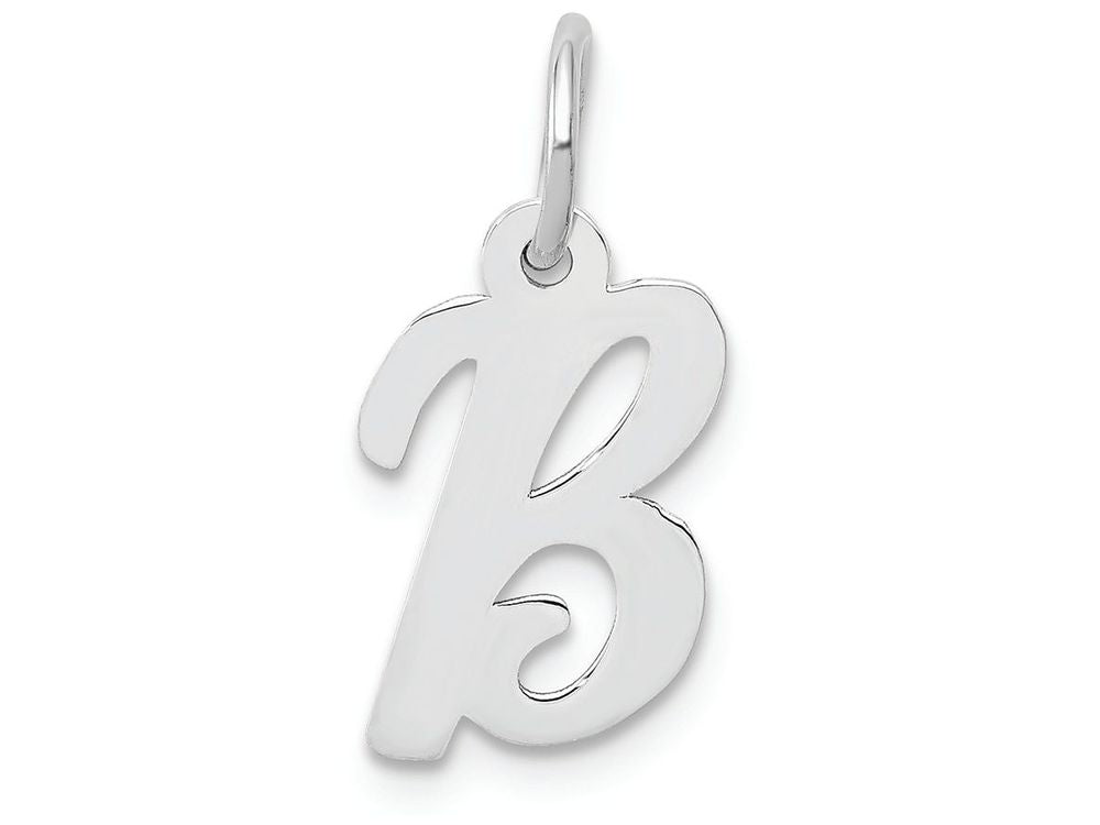 FJC Finejewelers 14k White Gold Small Script Initial B Charm