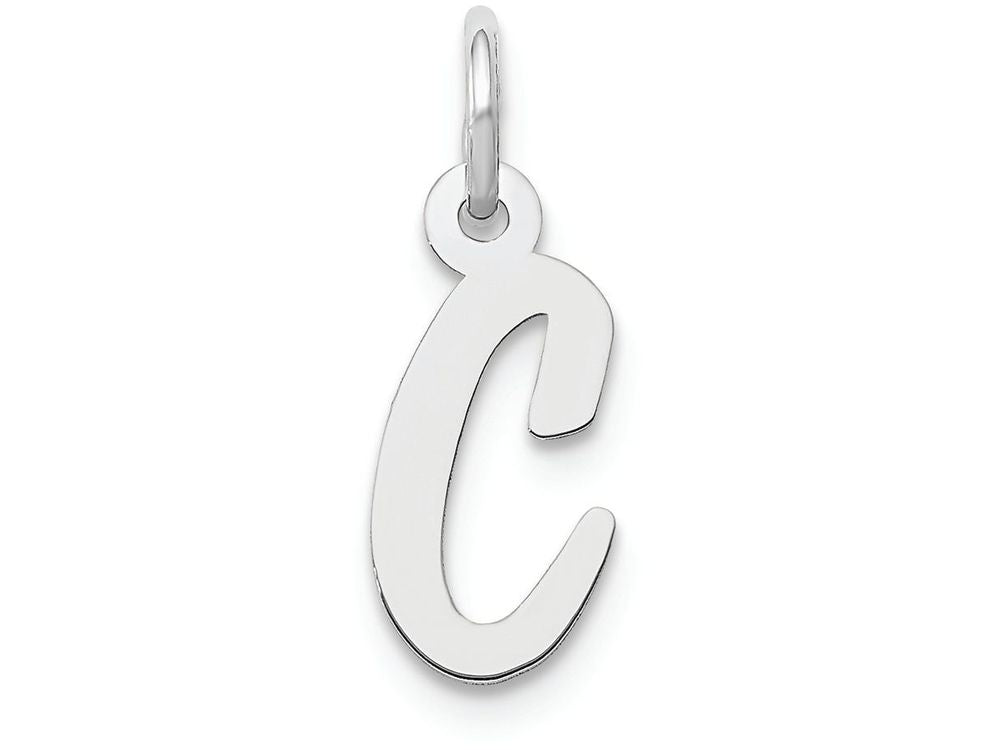 FJC Finejewelers 14k White Gold Small Script Initial C Charm