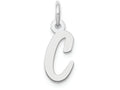 FJC Finejewelers 14k White Gold Small Script Initial C Charm