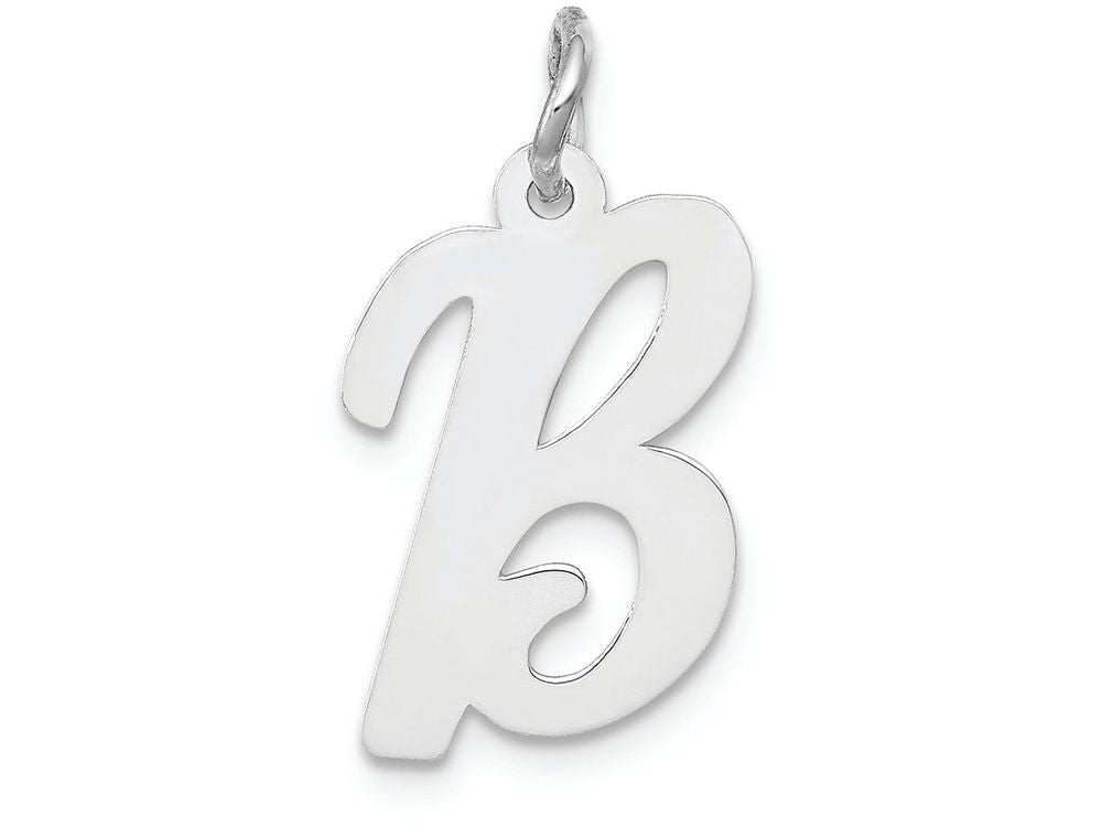 FJC Finejewelers 14k White Gold Medium Script Initial B Charm