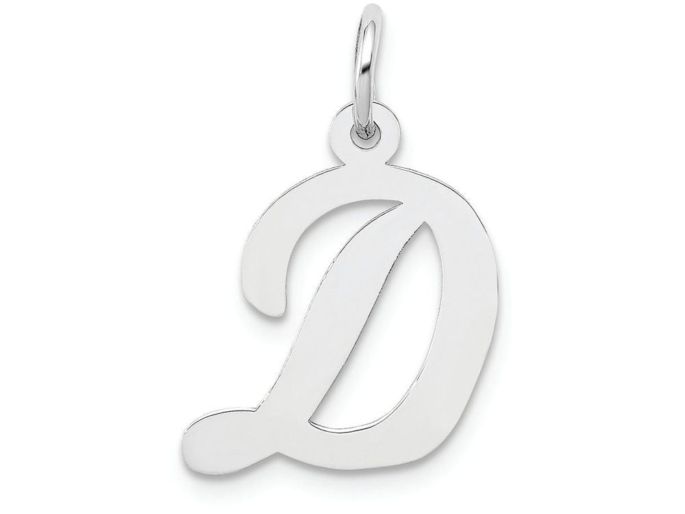 FJC Finejewelers 14k White Gold Medium Script Initial D Charm