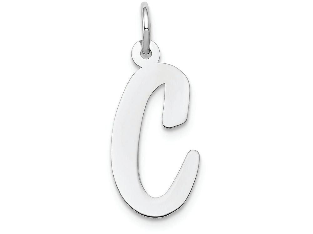 FJC Finejewelers 14k White Gold Large Script Initial C Charm