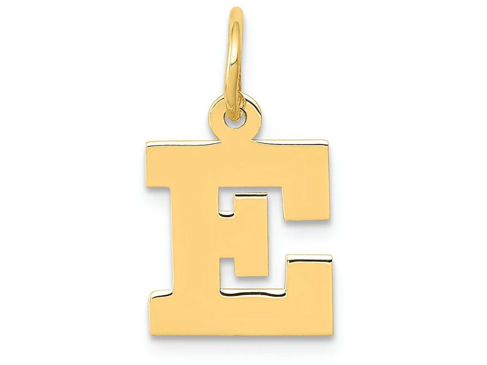 FJC Finejewelers 14k Yellow Gold Small Block Initial E Charm