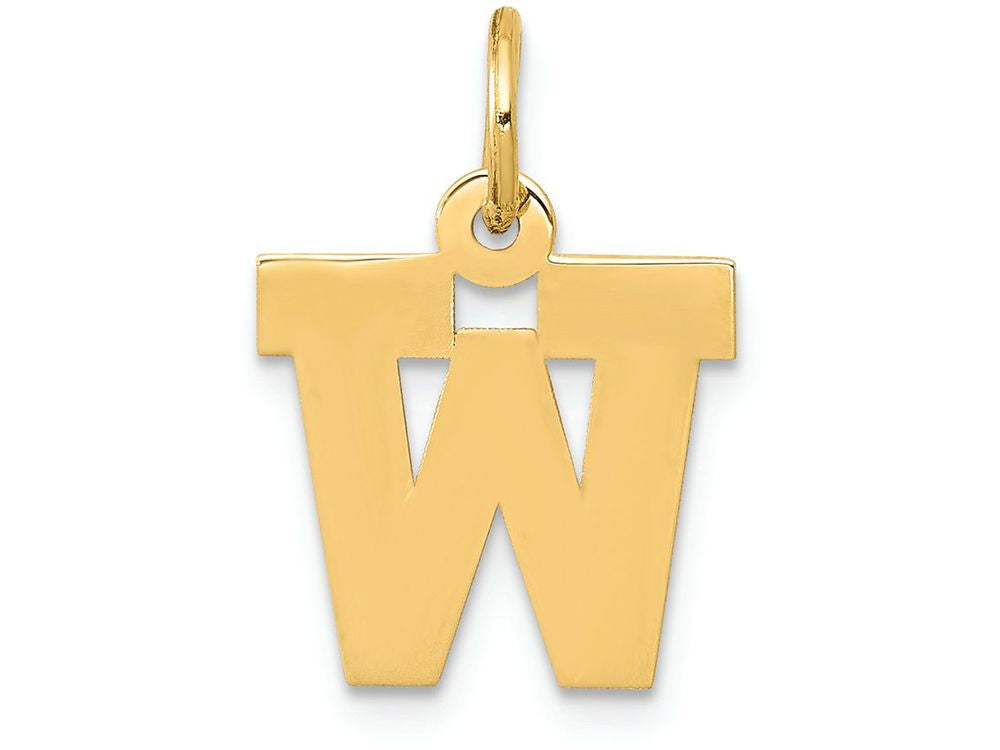 FJC Finejewelers 14k Yellow Gold Small Block Initial W Charm