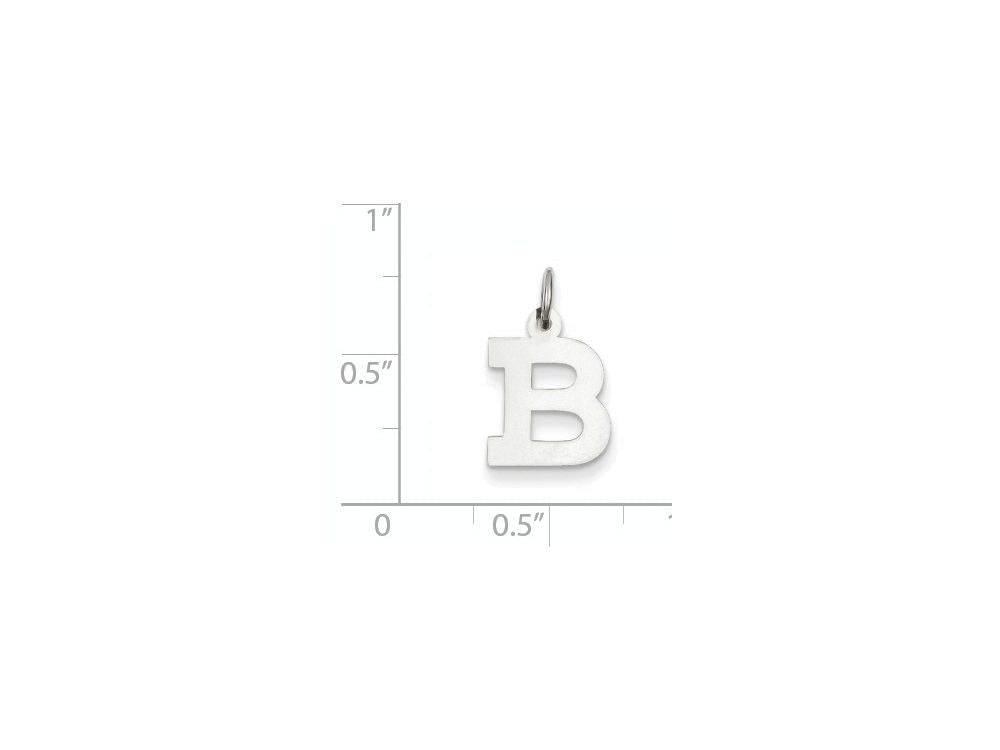 FJC Finejewelers 14k White Gold Small Block Initial B Charm